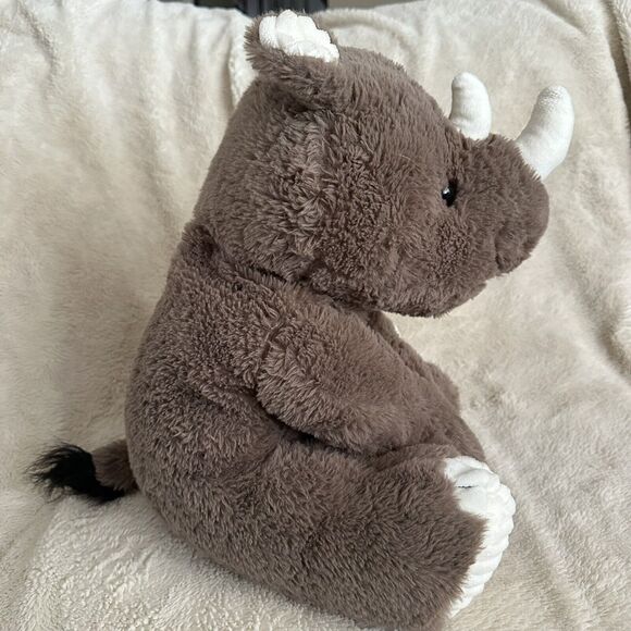 Walmart Sitting Brown Rhino Red Bow Plush 16” Stuffed Animal Toy - Picture 5 of 6